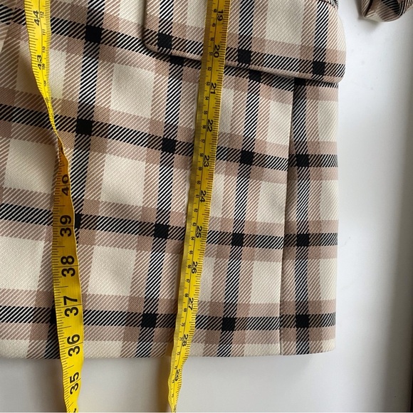 H&M Double Breasted Blazer Woman Large Plaid Boxy Oversized Lined Preppy Office - Picture 14 of 15